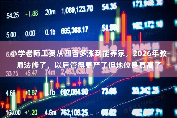小学老师工资从四百多涨到能养家，2026年教师法修了，以后管得更严了但地位是真高了